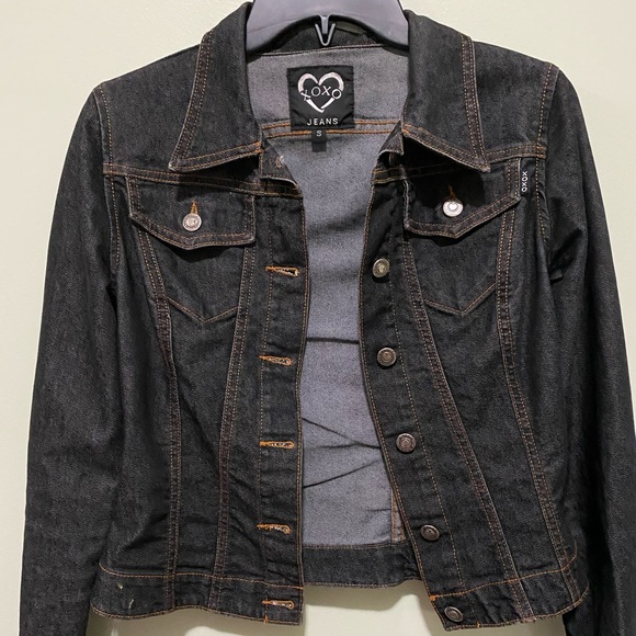 XOXO Black Denim Jacket - Picture 1 of 2